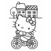 hello kitty da colorare bicicletta